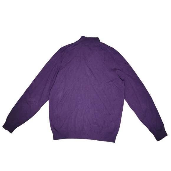 Saks Fifth Avenue  Todd & Duncan Purple Scottish Cashmere Half-Zip Sweater L men - Picture 4 of 8